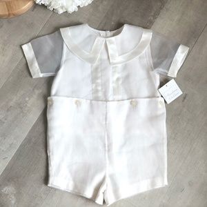 Strasburg Boys Ivory Size 4 Ring Bearer Wedding Organza Overlay Formal RARE  NWT